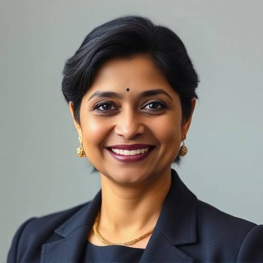 Portrait of Dr. Anya Sharma, the Founder and CEO of Zenith Academy.
