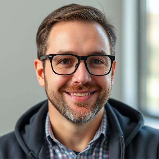 Portrait of Michael Brown, a Graphic Design instructor wearing glasses.